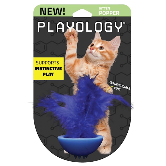 Playology Popper Cat Toy with Feather Multicolor